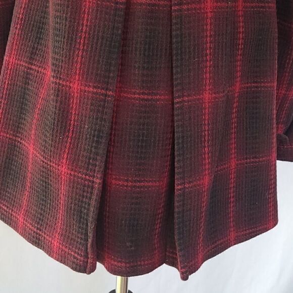 Steve Madden Button Down Plaid Red and Black Coat Size S - Picture 6 of 7